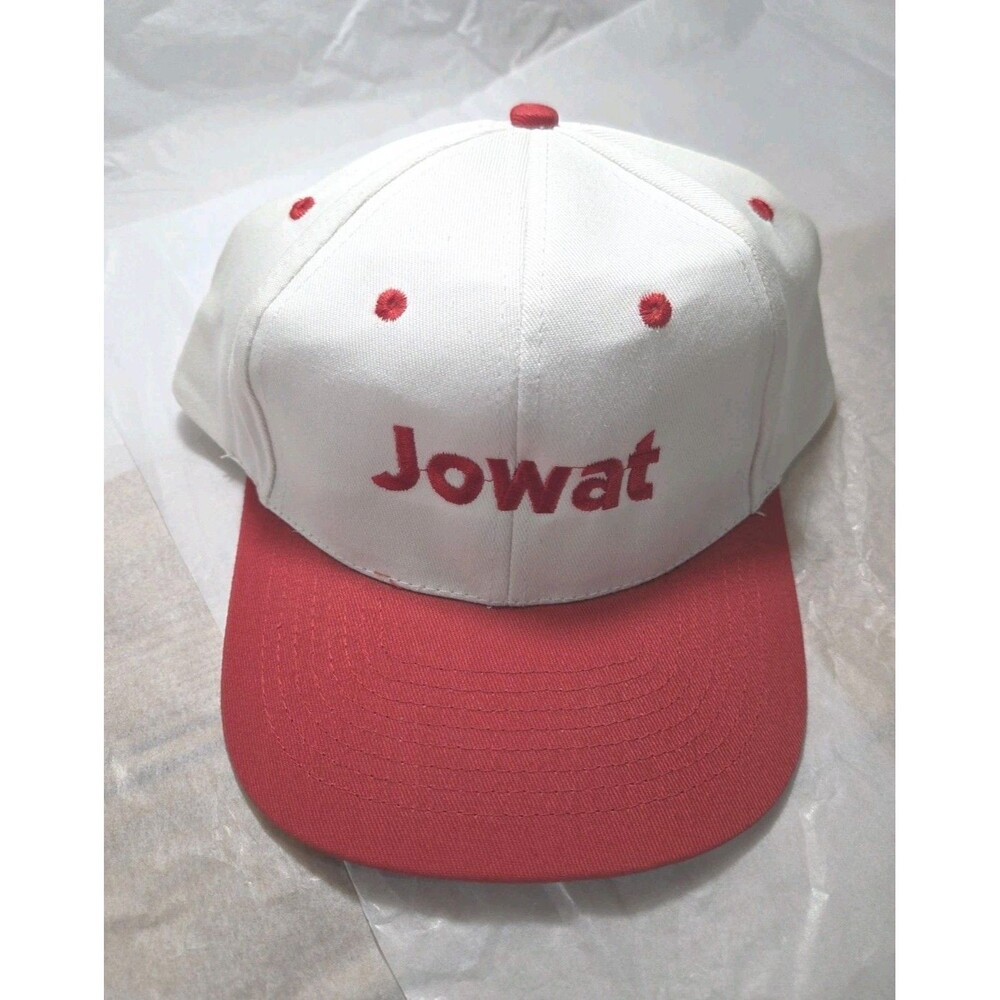 KC Jowat Snapback Hat Cap White Red Corporate Industrial Adhesives Spellout